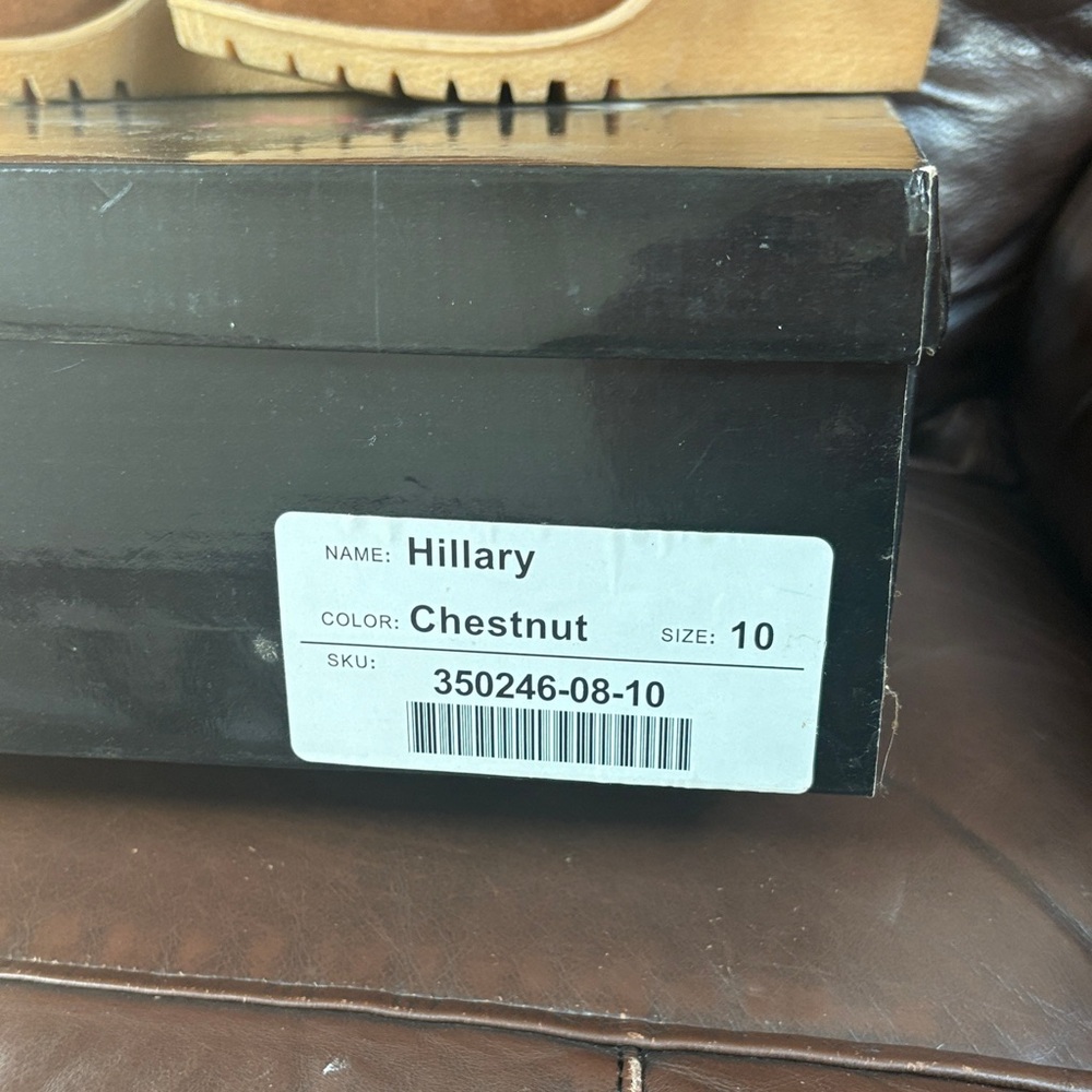 JustFab Chestnut Suede Knee-High Wedge Boots - Picture 2 of 8